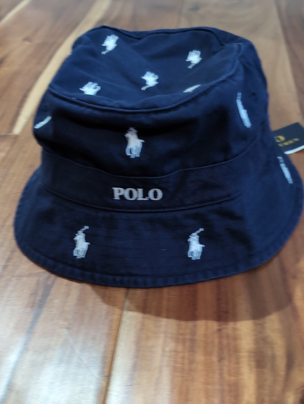 Polo Ralph Lauren Embroidered Logo Navy Bucket Hat Size S/M Nwt ❤️